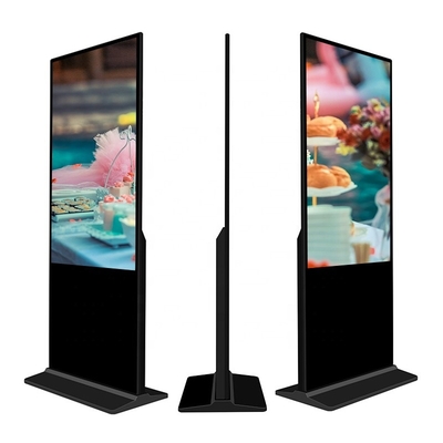 คีออสก์จอสัมผัสทีวีแนวตั้ง 4k เครื่องเล่นโฆษณาในร่มแสดงป้าย HD LCD